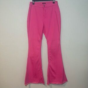 Pink Flare Jeans - Women’s Wide Leg Jeans
